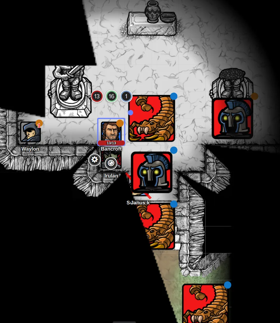 Map of the barrow chamber
